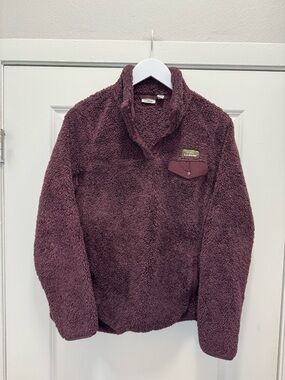 L.L. Bean Hi-Pile Fleece Pullover Cranberry